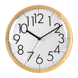 Horloge murale moderne en bois à affichage simple avec chiffres romains, couvercle en verre bombé, mouvement silencieux pour la décoration du salon - Product Image 5