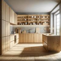 Projet de maison personnalisé îlot de cuisine en bois cuisine moderne Design rangement meubles de cuisine armoires