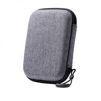 Sac rigide en EVA gris 14x10x4 pouces pour disque dur 25 pouces, casque sans fil, câble de données, microphone de streaming en direct, boîte d'emballage
