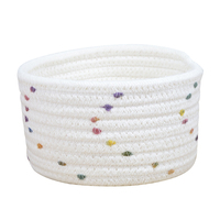 Petits paniers ronds tissés en corde de coton, 1 pièce, petits paniers de rangement pour organiser les jouets, les clés, tiroirs de collations, idée cadeaux