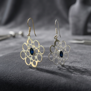 H.A. de haute qualité Boucles d'oreilles pendantes en argent pour femmes, pierre de zircon jaune, forme marquise, style Bellyful, faites à la main, cadeau, vente en gros - Product Image 2