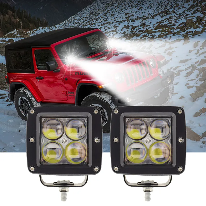 Obiettivo Spot 4D 3 pollici LED luce di lavoro di guida fari Auto 24W LED Pod lampada per jeep Truck fuoristrada 4WD trattore 4x4 ATV barca