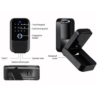 SZMYQ Tuya Smart Mini-Schlüsselsafe mit Bluetooth, wasserdicht, Passwort & Fingerabdruck für Glas-, Aluminium- & Holztüren
