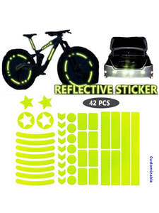 Autocollants et <span class=keywords><strong>bandes</strong></span> réfléchissants fluorescentes de sécurité pour casques de moto et de voiture, pour le commerce électronique transfrontalier, garantie 1 an - Product Image 6