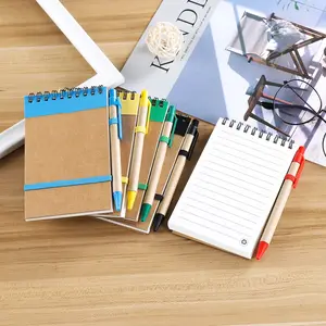 Profession elle benutzer definierte A6 Kraft papier Abdeckung Spiral Notebook Memo Linie Schreibpapier Mini tragbare Notizblock anpassen