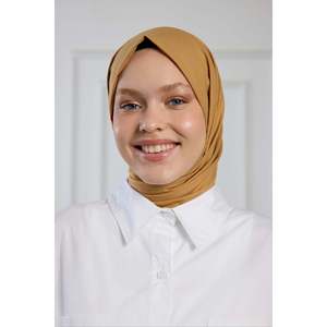 Bufanda de Algodón Puro Color Camel, Teñida Lisa, Larga y Ligera, Bufanda Tejida para Mujer, 100% Algodón - Product Image 4