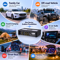 Amplificador de Coche Clase AB de 4 Canales con Procesador de Audio DSP de 6 Canales, Ecualizador de 31 Bandas, 4x50W para Altavoces y Subwoofer de Coche