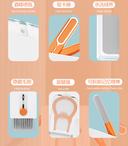 Kit de nettoyage électronique <span class=keywords><strong>HelloWorld</strong></span> haut de gamme 11 en 1 pour ordinateur portable, téléphone, clavier, écran, kit de nettoyage 7 en 1 - Product Image 2