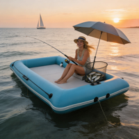 Plateforme de pêche gonflable pour sports nautiques en plein air, style clôture, en PVC de 0,9 mm d'épaisseur, radeau gonflable pour la pêche à la ligne