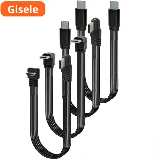 90 Degree USB C to USB C Cable,Right Angle USB C 2.0 Flat Data Cable Type C Male to Male Charging Short Cord
