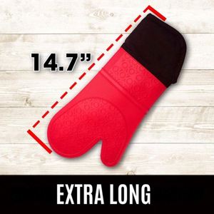 Gants de cuisine et de pâtisserie en silicone extra longs professionnels, gants de barbecue en silicone, vente en gros - Product Image 3