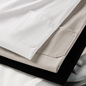 블랭크 홀세일 스트리트웨어 포켓 티셔츠 100% 코튼 남성 베이직 캐주얼 티셔츠 커스터마이징 - Product Image 2