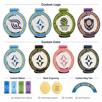 Médaille de netball 3D personnalisée rotative avec rubans, forme ronde, design de médaille sportive, médaille en alliage de zinc personnalisée et rotative