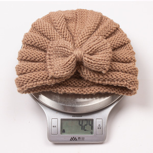 Gorros tejidos para niña, diadema de oso, <span class=keywords><strong>turbante</strong></span> infantil, accesorios para la cabeza de recién nacido, gorro de invierno, gorros cálidos, gorros para madre e hijo con lazo - Product Image 3