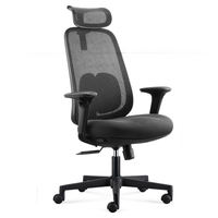 Chaise de bureau exécutive moderne et confortable, ergonomique, pivotante, avec dossier en maille, accoudoirs réglables en hauteur et base métallique