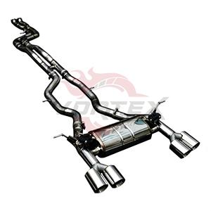 Échappement arrière à soupapes en acier inoxydable Vortex pour BMW F80 M3 F82 M4 avec silencieux central transversal et kits de sorties quadruples chromées - Product Image 2