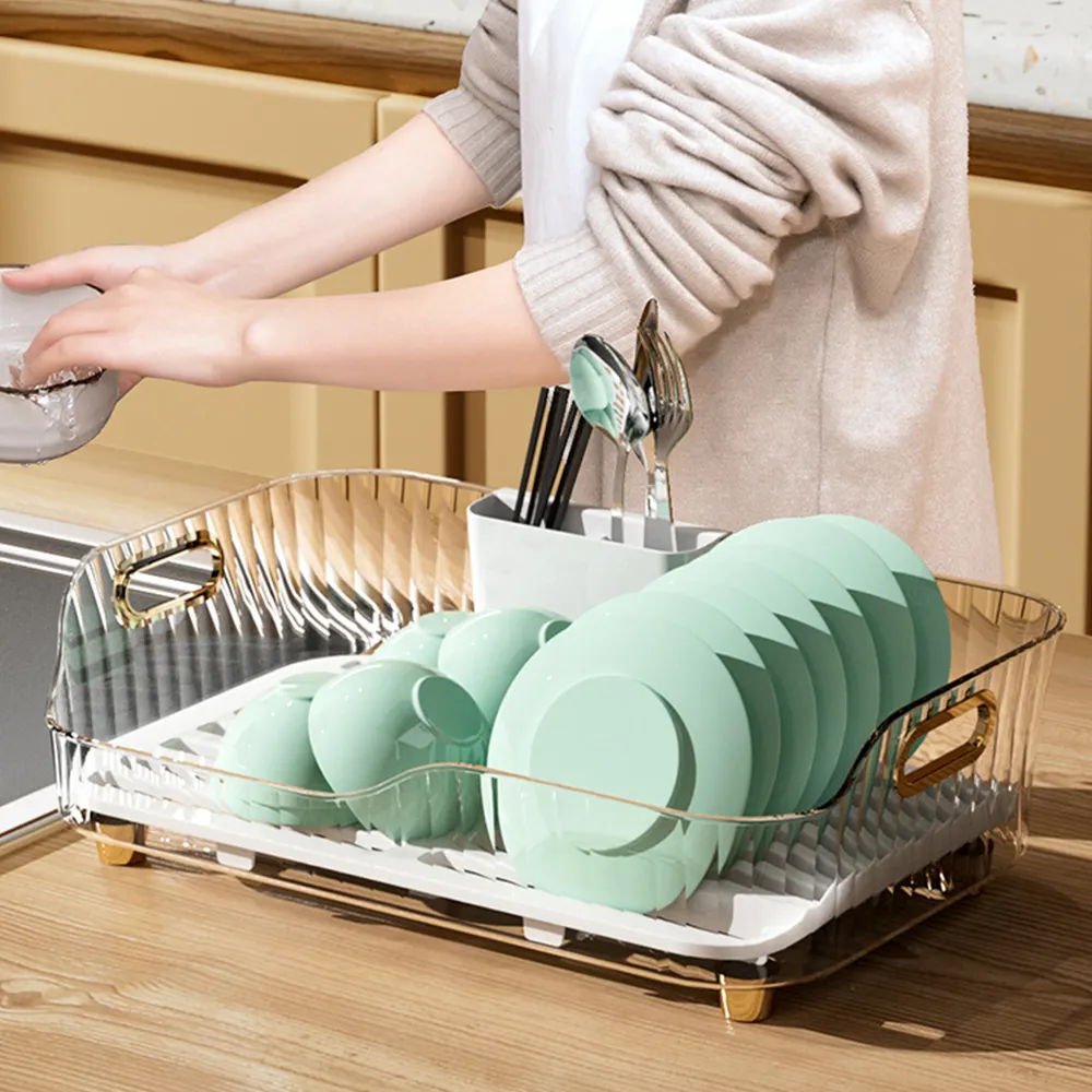 Multifunctional plastic kitchen organizer cutlery holder dish racks dish holder dish drainer