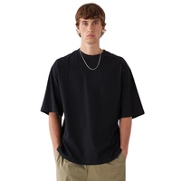 T-shirt noir imprimé 100 % coton, écologique, infroissable, à manches courtes, design tendance, coupe décontractée oversize, style skater, streetwear