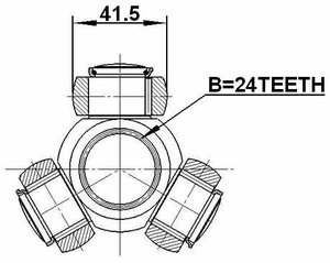 Crociera <span class=keywords><strong>Tripod</strong></span> semiasse junta tripodes 24tx41.5 sử dụng cho bm X3 e83 F25 2004 31607619657 - Product Image 6