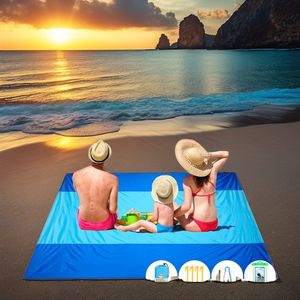 Chất Lượng Cao Ngoài Trời Cát Miễn Phí Dã Ngoại Thảm Không Thấm Nước Xách Tay Bãi Biển Mat Có Thể Gập Lại Cát Miễn Phí Cắm Trại Dã Ngoại Bãi Biển Chăn - Product Image 2