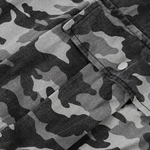 Pantalon cargo multi-poches à double taille, camouflage foncé, style décontracté, personnalisable avec logo, prix de gros - Product Image 4