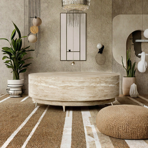 Table basse ronde en <span class=keywords><strong>travertin</strong></span>, mobilier <span class=keywords><strong>moderne</strong></span> pour <span class=keywords><strong>salon</strong></span>, table d'appoint basse pour maison, villa, appartement, <span class=keywords><strong>salon</strong></span> - Product Image 3