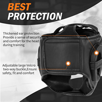 Casque de boxe à couverture intégrale, rembourrage épais, cuir PU, protection intégrale du visage, Muay Thai, Sanda, MMA, pour adultes et enfants, unisexe, OEM, fermeture à boucle