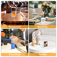 Porte-affiches Kejea A7 Porte-cartes en plastique Double support transparent pour menus Porte-numéros de table robuste pour bureau, hôtel, magasin