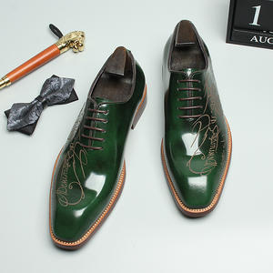 Zapatos Oxford Cuadrados de Cuero Italiano de Alta Gama, Diseño Exquisito Hecho a Mano, Apariencia Formal Elegante, Antideslizantes y Desodorantes - Product Image 1
