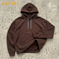 Sweat à capuche personnalisé vintage marron uni de haute qualité en coton lourd 100% pour femme, en molleton bouclette, idéal pour l'automne et l'hiver, style streetwear