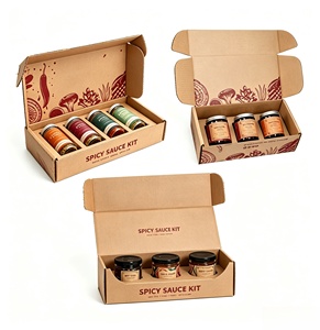 Custom Hot Sauce Packaging Mailer <b>Box</b> Wholesale Sauce Seasonings & Condiments Glass <b>Bottle</b> Kraft Corrugated Shipping Boxes - Product Image 2