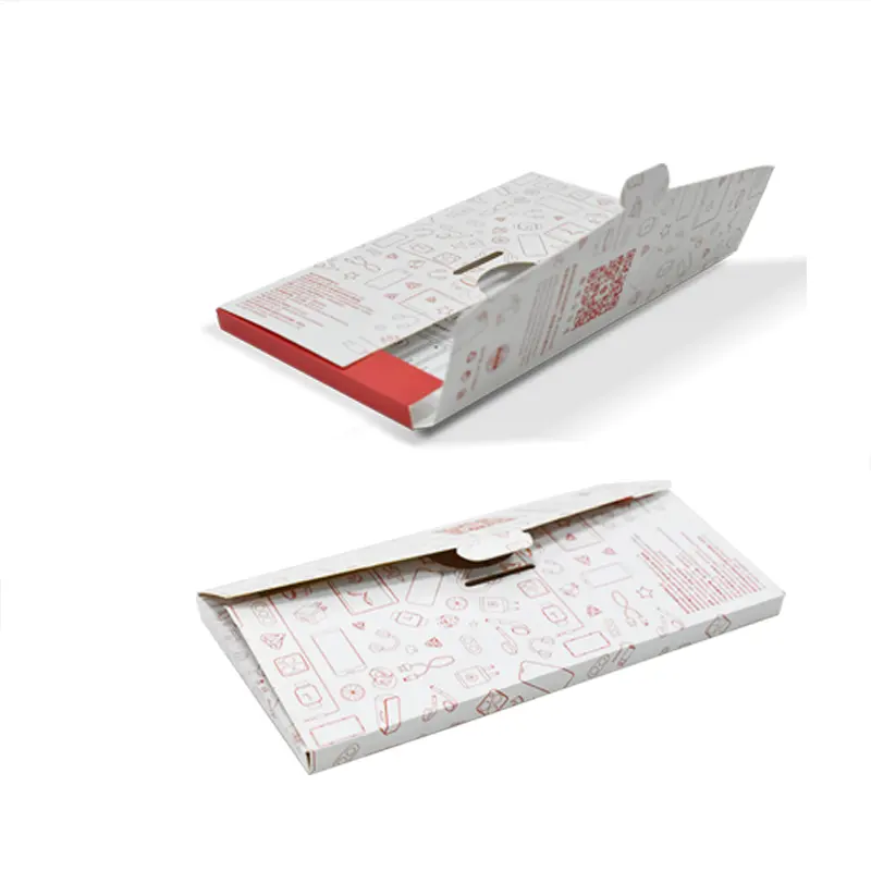 Embalaje personalizado Cartón papel fino bufanda sobre caja pequeñas empresas cajas de embalaje para el cabello para protector de pantalla