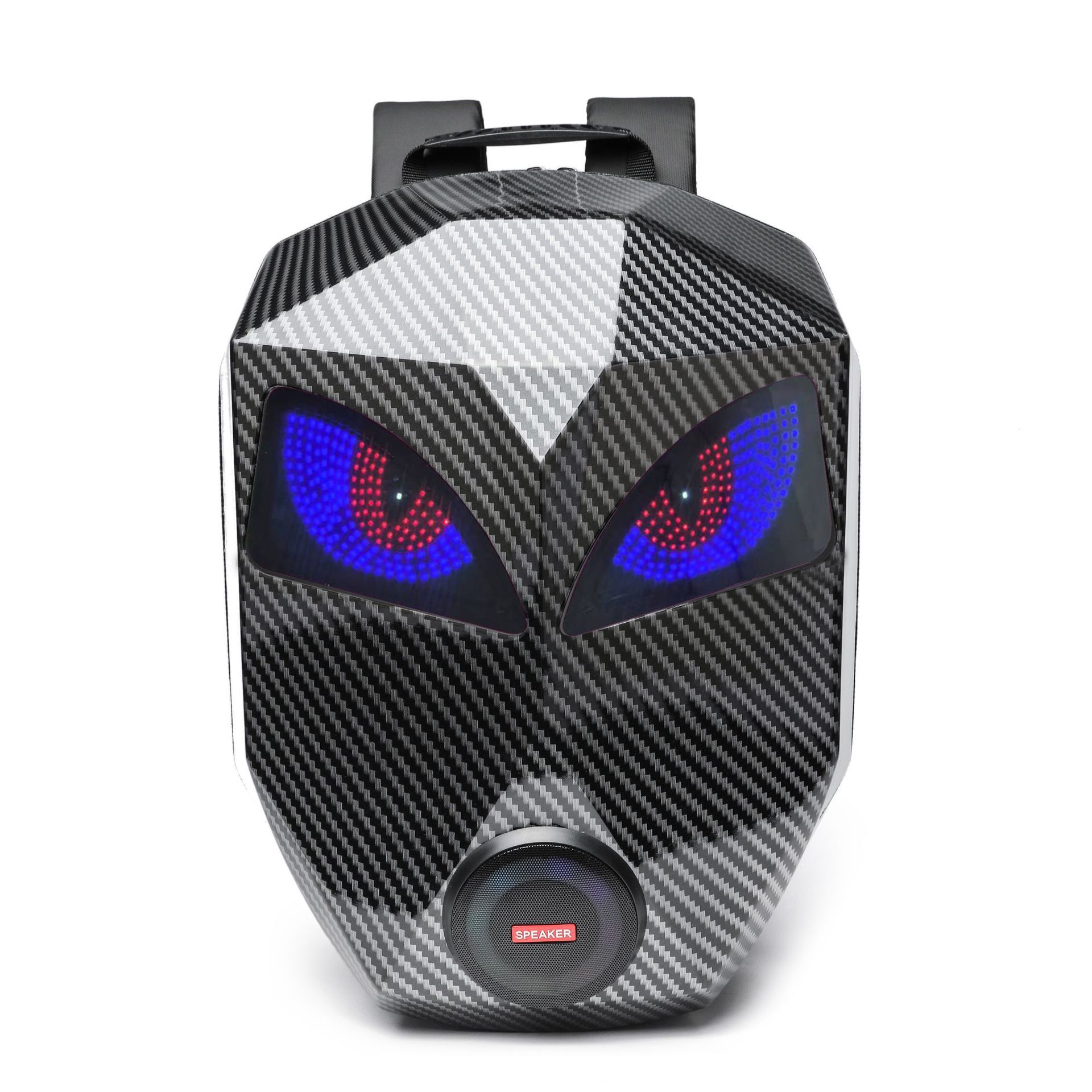 Motorcycle Helmet Backpack with LED Eyes – Waterproof