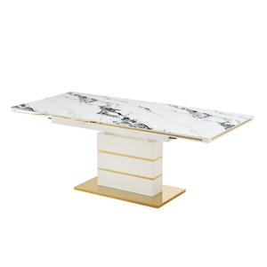 <span class=keywords><strong>Table</strong></span> à manger pliante <span class=keywords><strong>de</strong></span> luxe, <span class=keywords><strong>table</strong></span> rectangulaire longue, <span class=keywords><strong>table</strong></span> à dîner dorée et blanche, grande <span class=keywords><strong>table</strong></span> <span class=keywords><strong>de</strong></span> <span class=keywords><strong>cuisine</strong></span> - Product Image 1