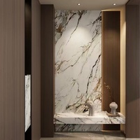 Dalle murale en PVC brillant effet marbre UV, ignifuge, pour décoration intérieure moderne, alternative au marbre pour la décoration murale