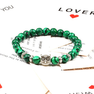 Pulsera de búho con cuentas de turquesa volcánica, pulsera de regalo creativa para hombres y mujeres - Product Image 3