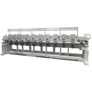 automatic 9 needle 10 head used commercial all servo motor computerized t-shirt cap flat embroidery machine