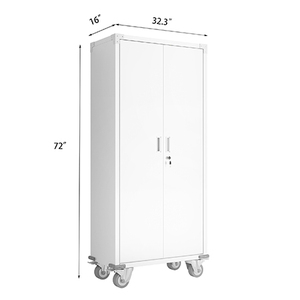Armoire de <span class=keywords><strong>garage</strong></span>, grande armoire de rangement en métal, casier de <span class=keywords><strong>garage</strong></span>, 4 étagères réglables, portes verrouillables, revêtement en poudre époxy, couleur au choix - Product Image 3