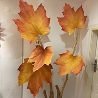Feuilles d'érable artificielles géantes en papier, très vendues, pour décorations sécurisées de vitrines et de fêtes, au prix d'usine