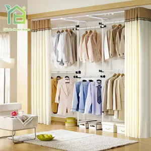 خزانة ملابس منزلية فاخرة بسيطة وخفيفة مخصصة مخصصة ، خزانة ملابس فردية بغرفة النوم
