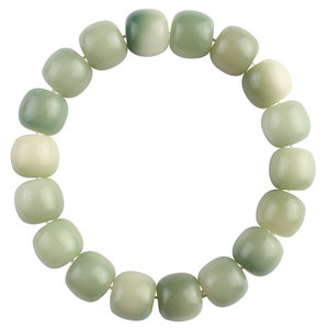 White Jade Bead <b>Bracelet</b> 10x11mm 19 Pieces Round Shape Ethnic Style Religious Ceremony Jewelry - Product Image 5
