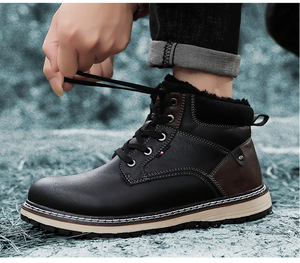 Stivali da Neve da Uomo <span class=keywords><strong>HYG</strong></span> alla Moda, Taglie Grandi, Caldi, Impermeabili, Antiscivolo, Leggeri, con Tomaia in PU e Suola in Gomma - Product Image 3