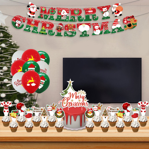 Décorations <span class=keywords><strong>de</strong></span> fête <span class=keywords><strong>de</strong></span> Noël, bonhommes <span class=keywords><strong>de</strong></span> neige, Père Noël, bannières, ballons, spirales, fournitures <span class=keywords><strong>de</strong></span> fête pour la décoration intérieure - Product Image 1