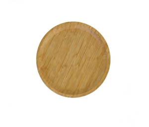 Bandeja Redonda Multiusos de Bambú para Alimentos, Plato de Servir Compacto sin Asas para el Hogar, Cafetería, Postres, Frutas, Comida Rápida - Product Image 1