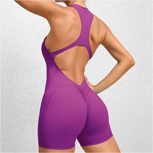Combinaisons pour femmes combishort vêtements de Yoga Yoga blanc enfants corps de luxe creux cinq griffes chemise manteau combinaisons bouton pression - Product Image 5