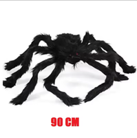 Grande araignée en peluche d'Halloween, décoration d'horreur pour fête, accessoire extérieur, araignée géante décorative 30-200cm, araignée noire pour farces