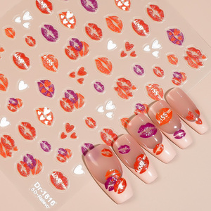 Calcomanías de Uñas con Beso de Cupido para el Día de <span class=keywords><strong>San</strong></span> Valentín 2026, Diseño de Labios para Arte de Uñas, Decoración Romántica para <span class=keywords><strong>Manicura</strong></span> DIY - Product Image 4