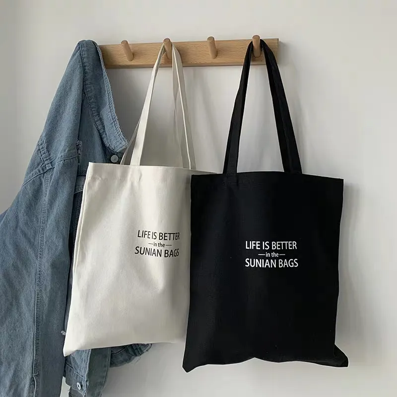 Eco Vriendelijke 100% Katoen Custom Logo Canvas Tote Grote Maat Katoen Boodschappentassen Herbruikbare Grote Draagtas Voor Vrouwen