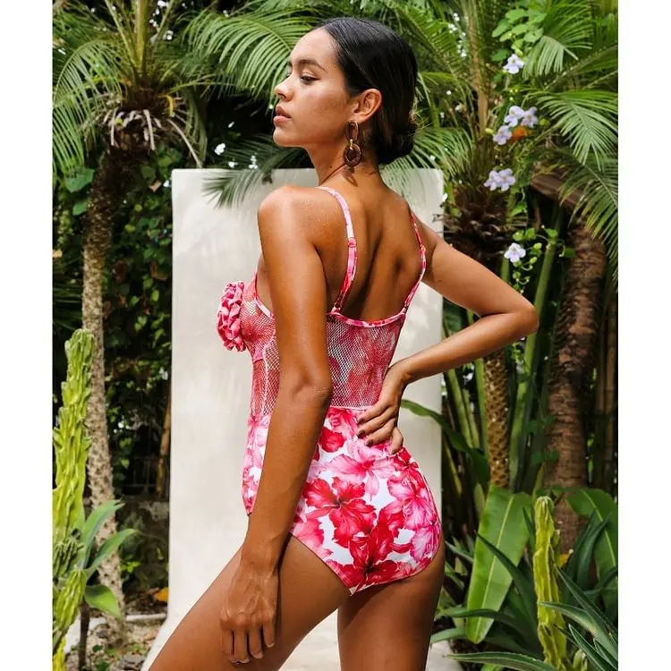 TW 2023 Nouveau maillot de bain une pièce imprimé et sarong Maillot de bain d'été pour femmes Maillot de bain de plage