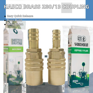 High Quality Hasco Brass Quick Release Coupling Straight Design Polished Surface European Standard Z80/13 Low Pressure Pipe - Product Image 2